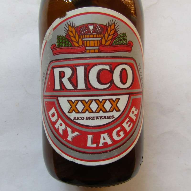 Old Rico Dry Lager 375ml Beer Bottle with Cap