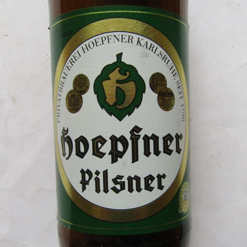 Old German Hoepfner Pilsner 500ml Beer Bottle with Cap