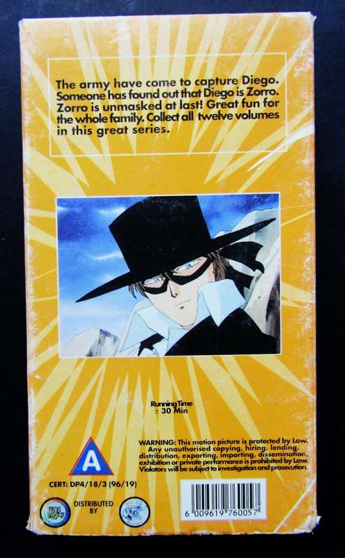 The Legend of Zorro - Volume 6 - Series VHS Tape (1996)