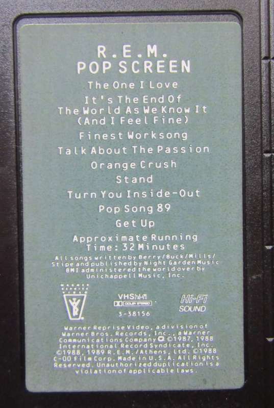 R.E.M. Pop Screen - VHS Video Tape (1990)