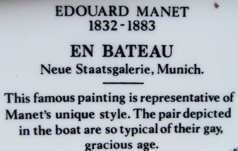 Old Edouard Manet Painting Display Plate - Made in England