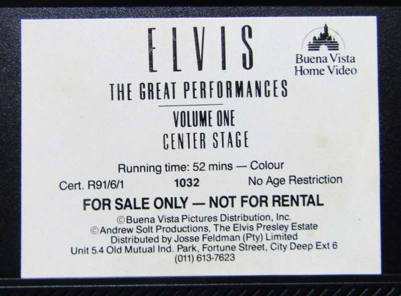 Elvis - The Great Performances - VHS Video Tape (1991)