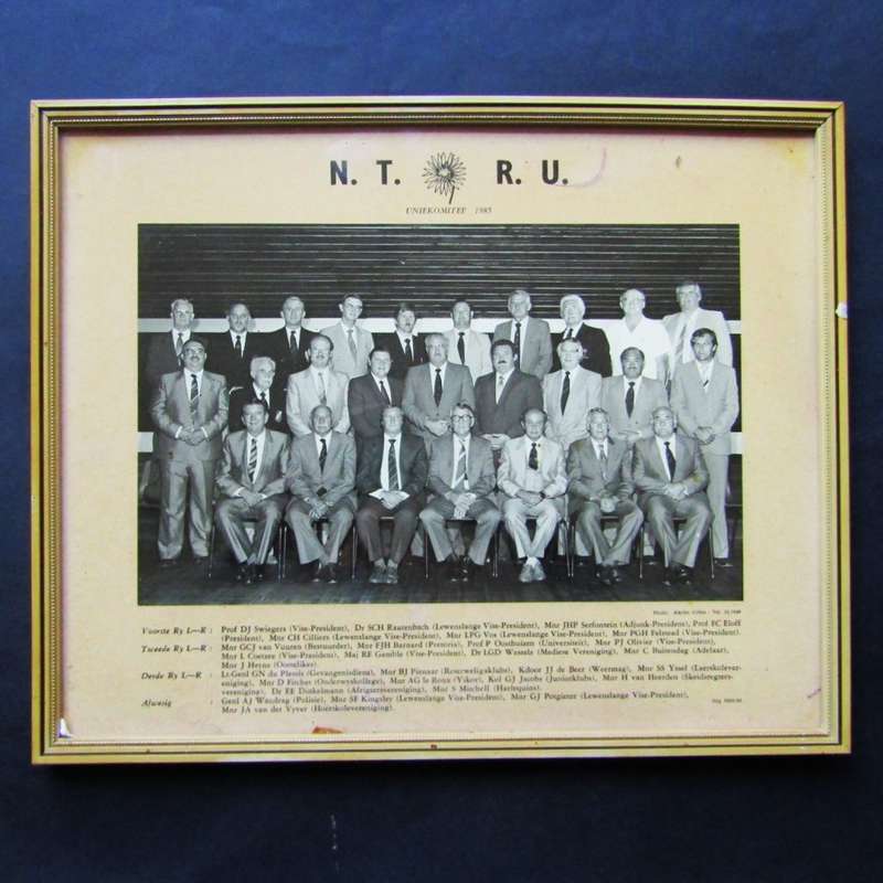 1985 Noord Transvaal Rugby Union Framed Photo