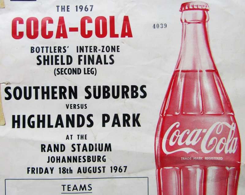 1967 Coca Cola Soccer Football Match Programme