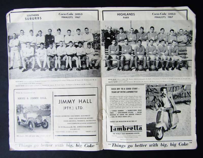 1967 Coca Cola Soccer Football Match Programme