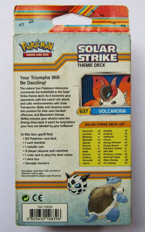 Pokemon Plasma Blast Solar Strike Theme Deck