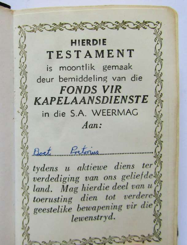 1975 SADF Afrikaans Pocket Bible