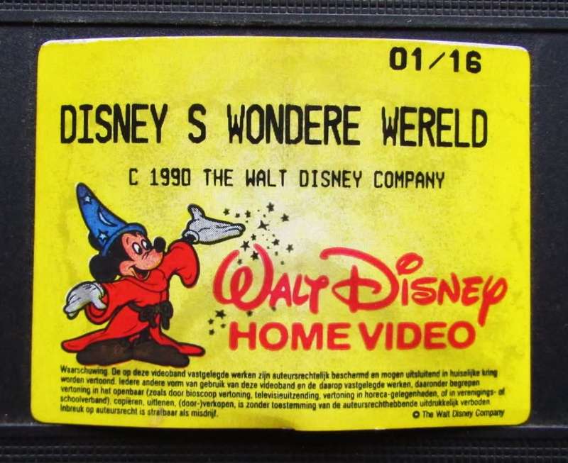 Disney`s Wondere Wereld - Dutch Netherlands - VHS Video Tape (1990)