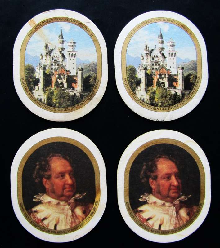 4 Old Prinzregent Luitpold Beer Coasters