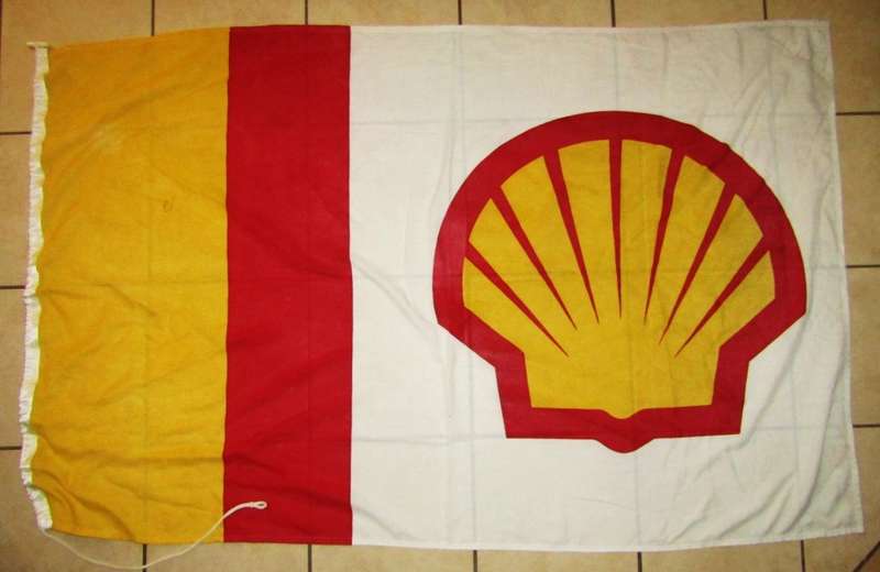 Large Old Shell Advertising Flag