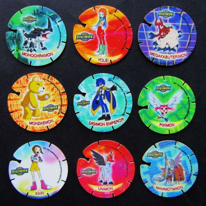 Lot of 9 Digimon Tazos by Simba