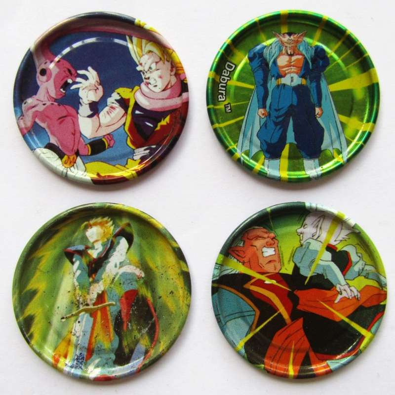 Lot of 4 Dragon Ball Z Metal Tazos by Simba
