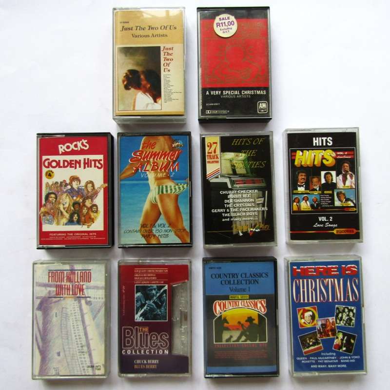 Lot of 10 Music Compilation Cassette Tapes