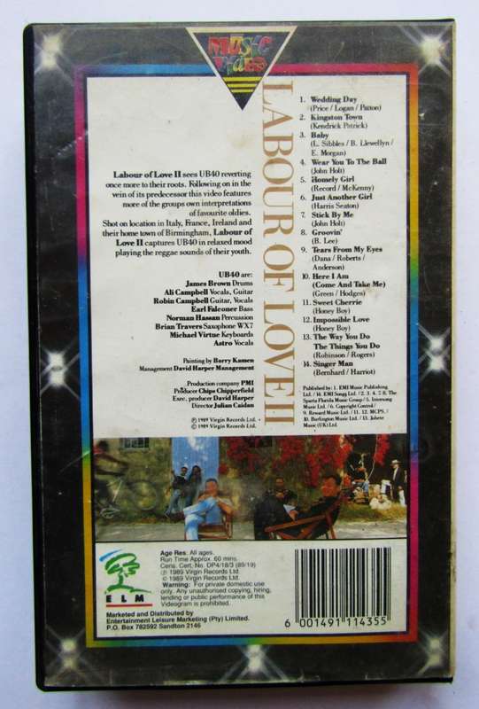 UB40 - Labour of Love II - VHS Video Tape (1989)