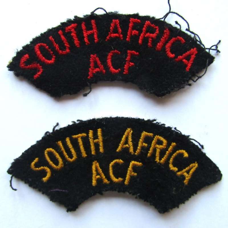 Old SA Active Citizen Force Cloth Shoulder Titles