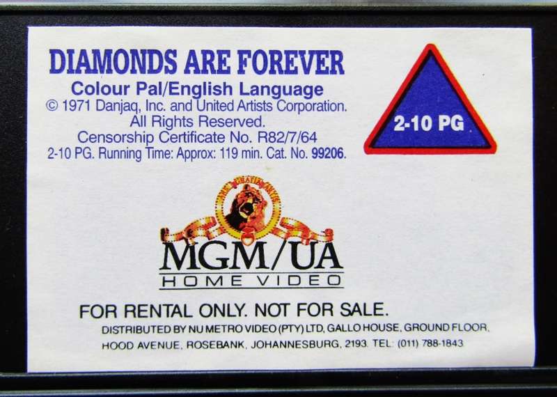 Diamonds are Forever - James Bond 007 - Movie VHS Tape (1995)