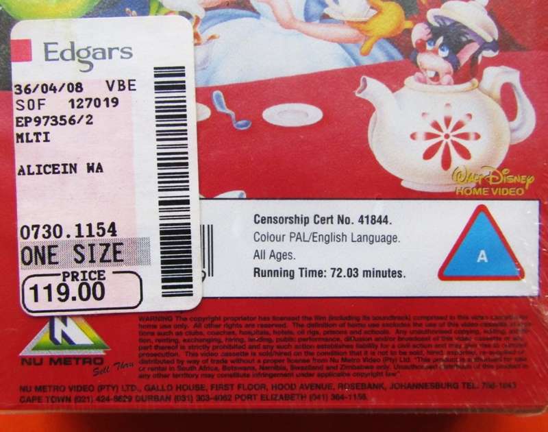 NEW Sealed - Alice in Wonderland - Disney Movie VHS Tape