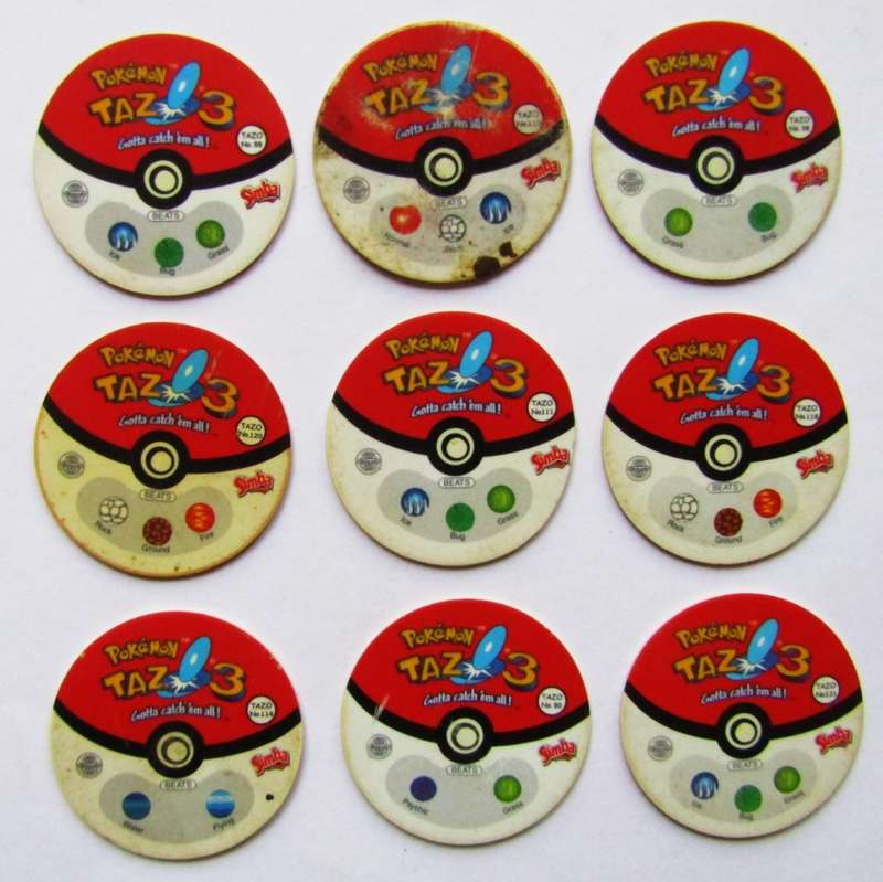 Lot of 9 Pokemon Tazo 3 Slammers by Simba