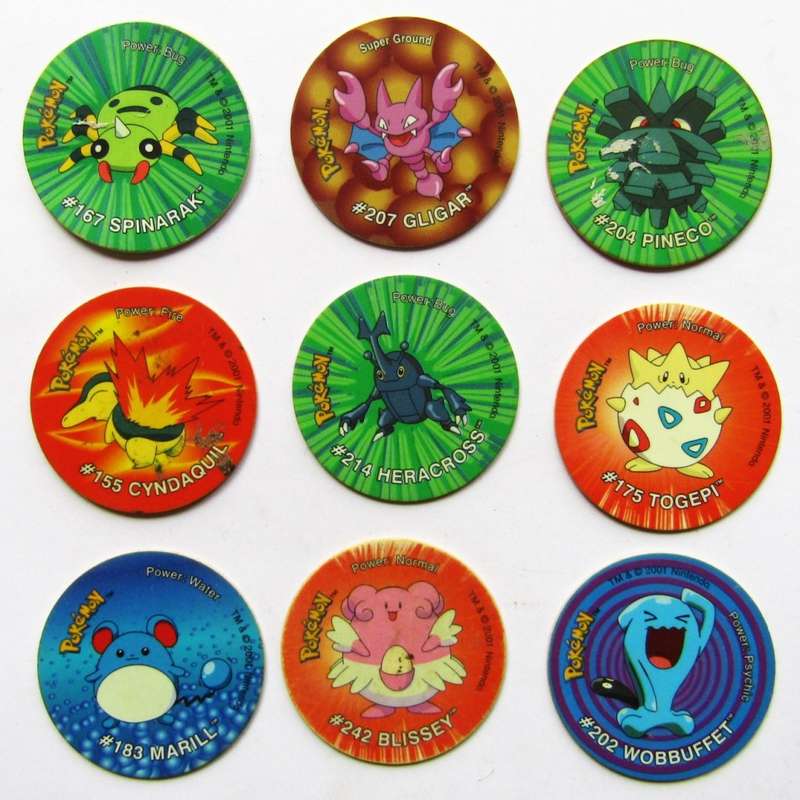Lot of 9 Pokemon WJ Tazo Slammers by Simba