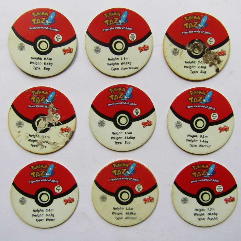 Lot of 9 Pokemon WJ Tazo Slammers by Simba