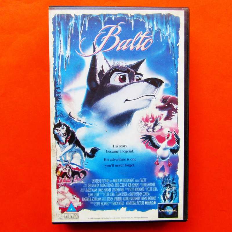Balto - Kevin Bacon - Animation Movie VHS Tape (1996)