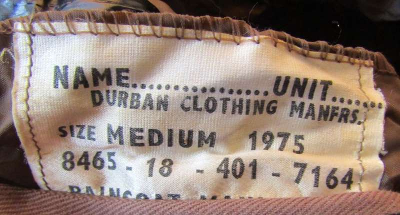 1975 SADF Army Nutria Raincoat