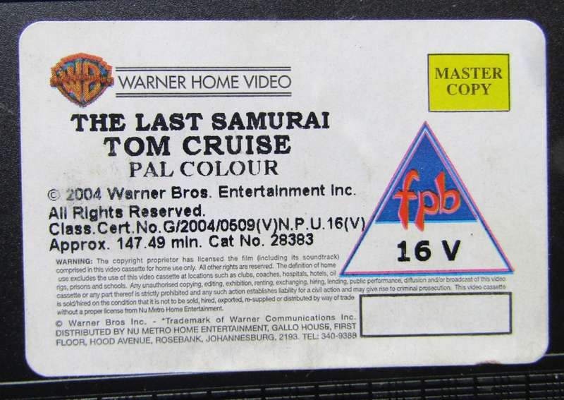 The Last Samurai - Tom Cruise - Movie VHS Tape (2004)