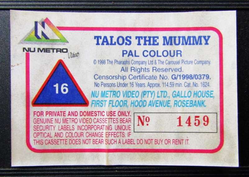 Talos the Mummy - Jason Scott Lee - Movie VHS Tape (1998)
