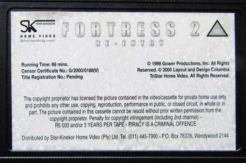 Fortress 2 - Christopher Lambert - Movie VHS Tape (2000)
