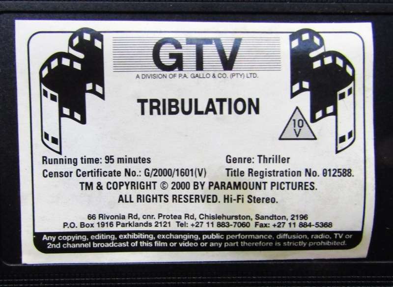 Tribulation - Gary Busey - Movie VHS Tape (2000)