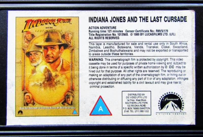 Indiana Jones and the Last Crusade - Movie VHS Tape (1989)