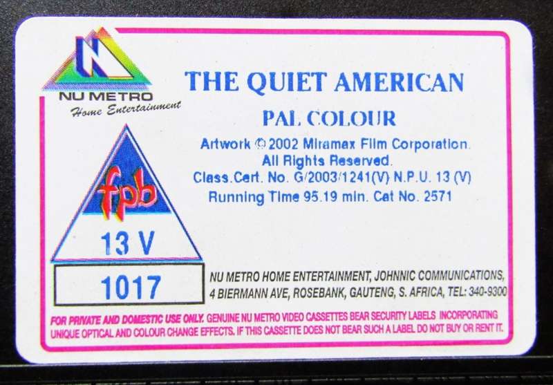 The Quiet American - Michael Caine - Movie VHS Tape (2003)