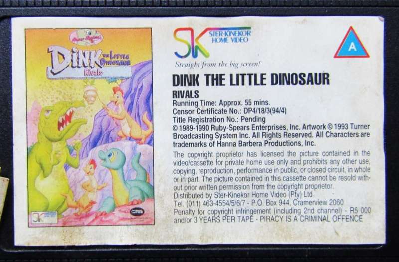 Dink the Little Dinosaur - TV Series VHS Tape (1994)
