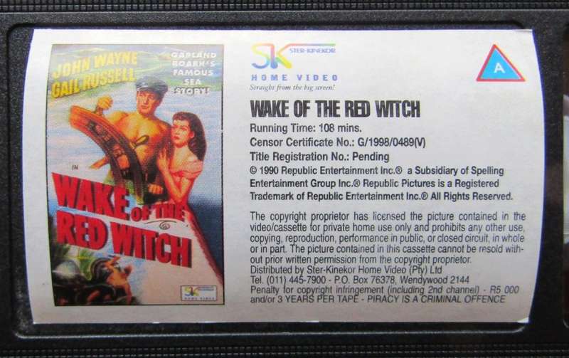 Wake of the Red Witch - John Wayne - Movie VHS Tape (1998)