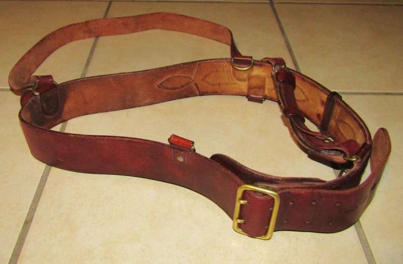 Old Sam Browne Leather Belt and Cross Strap