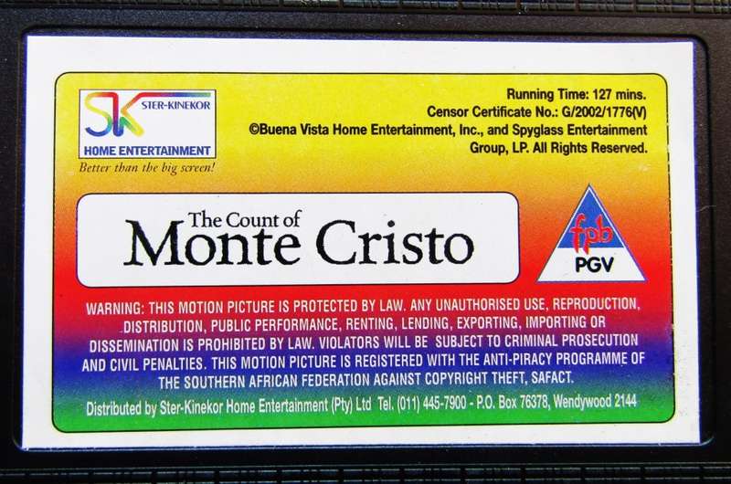 The Count of Monte Cristo - Movie VHS Tape (2002)