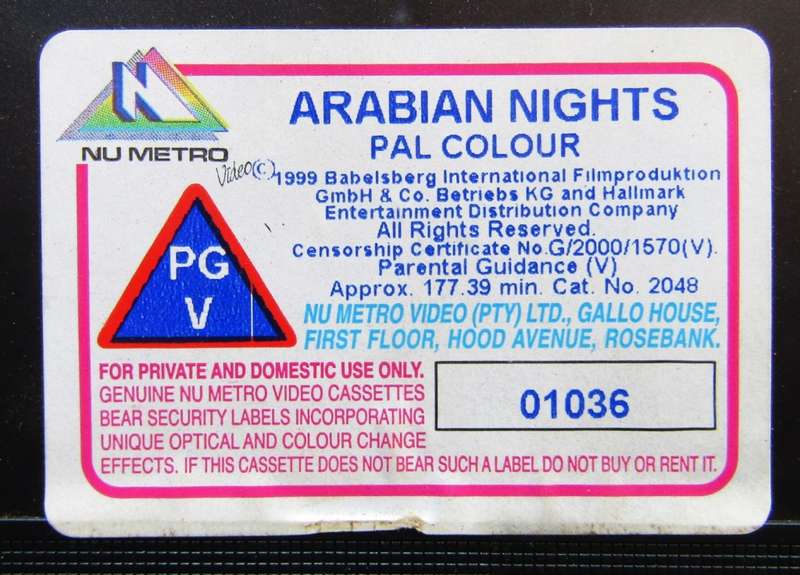Arabian Nights - TV Mini Series VHS Tape (2000)