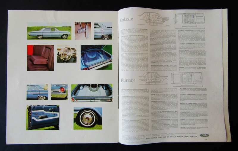 1964 Galaxie Fairlane Ford Afrikaans Car Brochure
