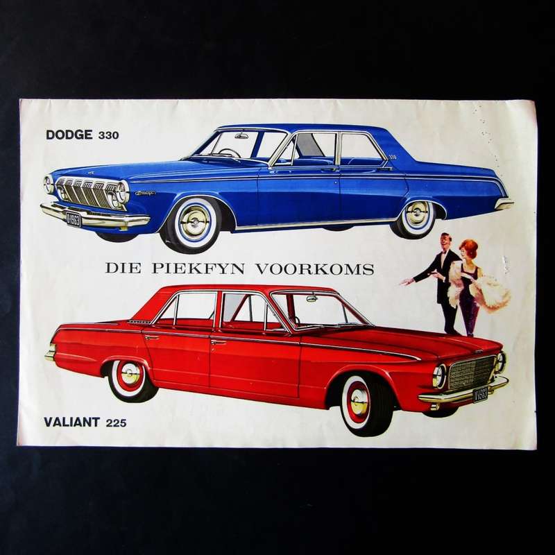 1963 Dodge 330 and Valiant 225 Chrysler Afrikaans Car Brochure