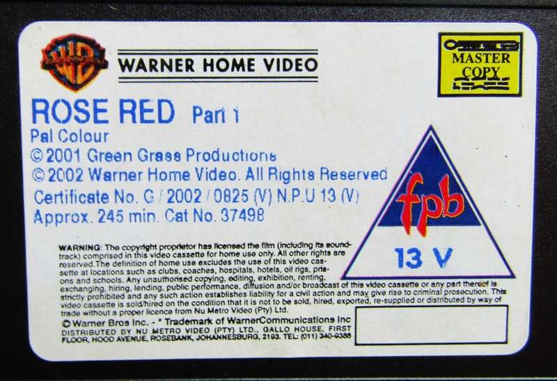 Rose Red - Part 1 and 2 - Stephen King Horror VHS Tapes (2002)