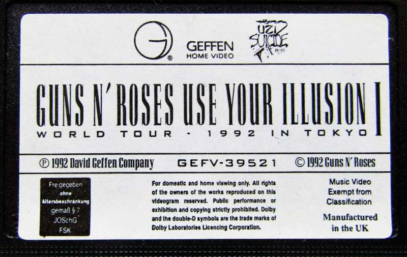 Guns N' Roses - Use Your Illusion World Tour - VHS Video Tape (1992)