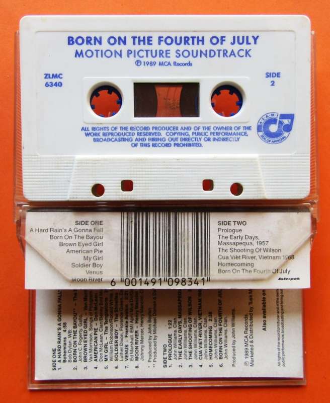 Born on the Fourth of July - Motion Picture Soundtrack - Cassette Tape (1989)