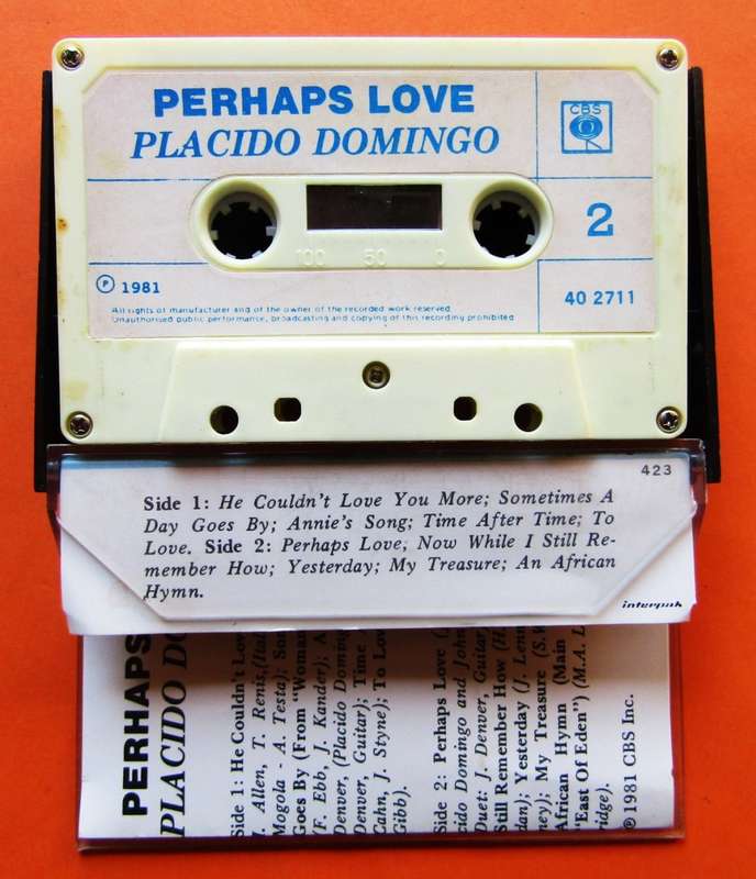 Placido Domingo - Perhaps Love - Cassette Tape (1981)
