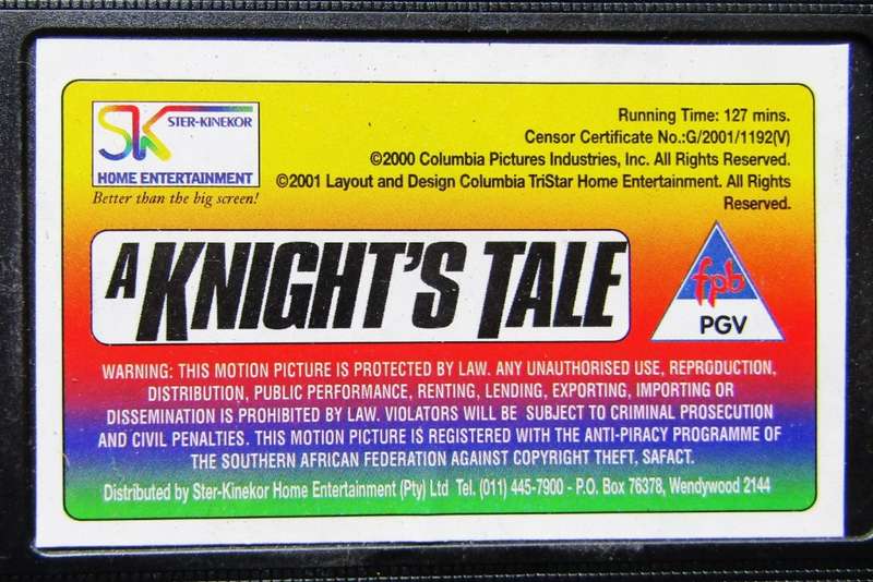 A Knight's Tale - Heath Ledger - Movie VHS Tape (2001)