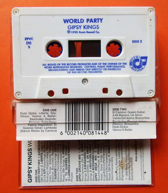 Gipsy Kings - World Party - Cassette Tape (1990)