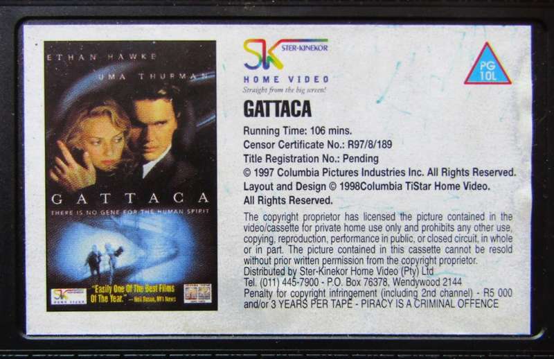 Gattaca - Ethan Hawke - Movie VHS Tape (1998)