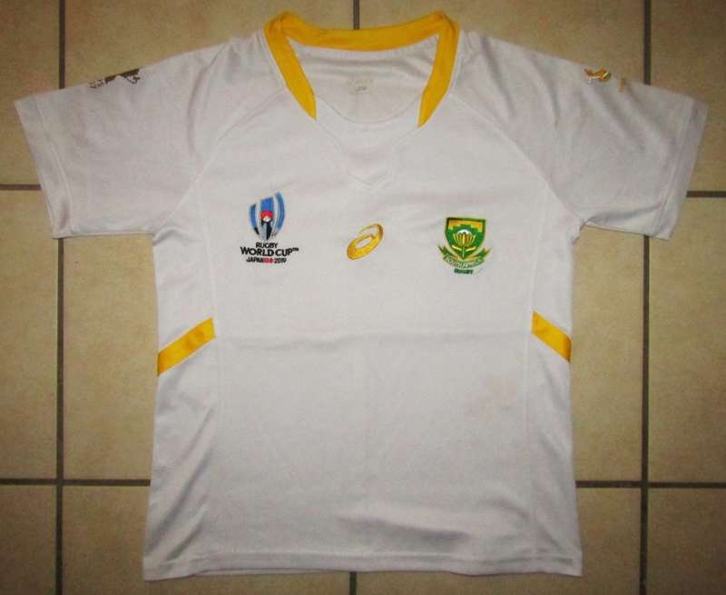 2019 World Cup White Springbok Rugby Jersey - Small Size