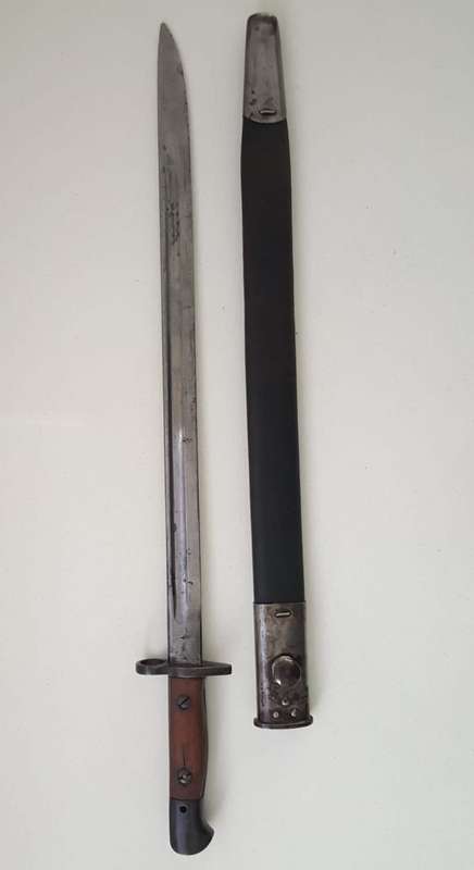 British 1907 Pattern Bayonet with Scabbard - Stamped SAP