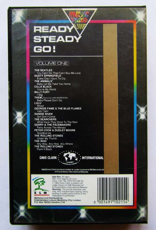 Ready Steady Go! - 60's British TV Show VHS Tape (1989)