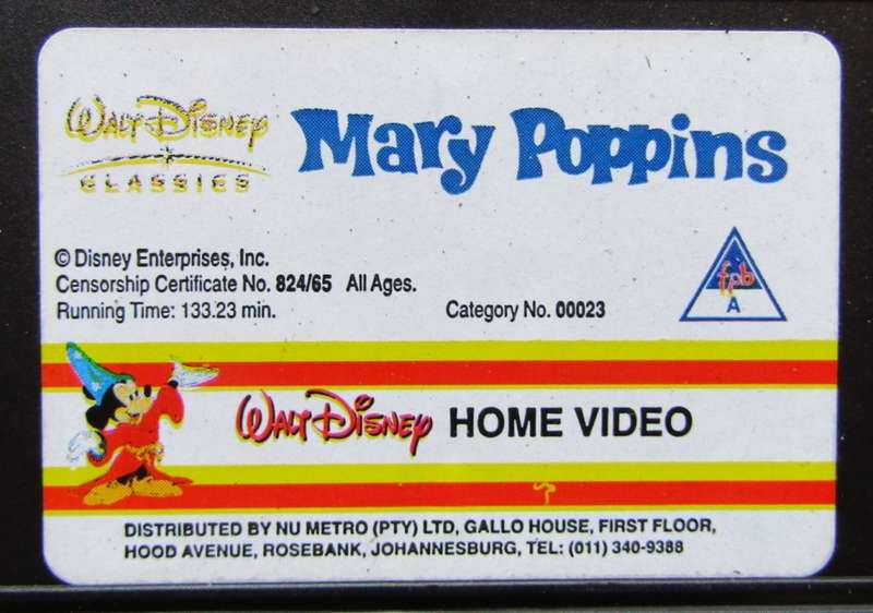 Mary Poppins - Walt Disney VHS Tape